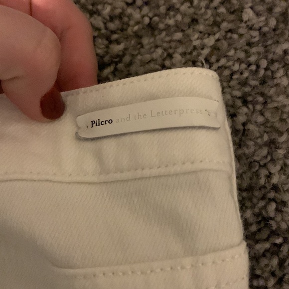 Pilcro and The Letterpress by Anthropologie High Rise Flare White Jeans - Picture 7 of 9